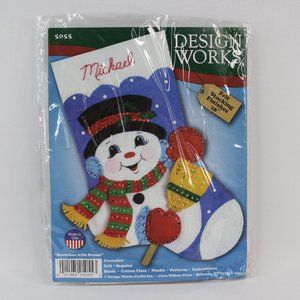 Felt Embroidery Christmas Stocking Kit Snowman #108